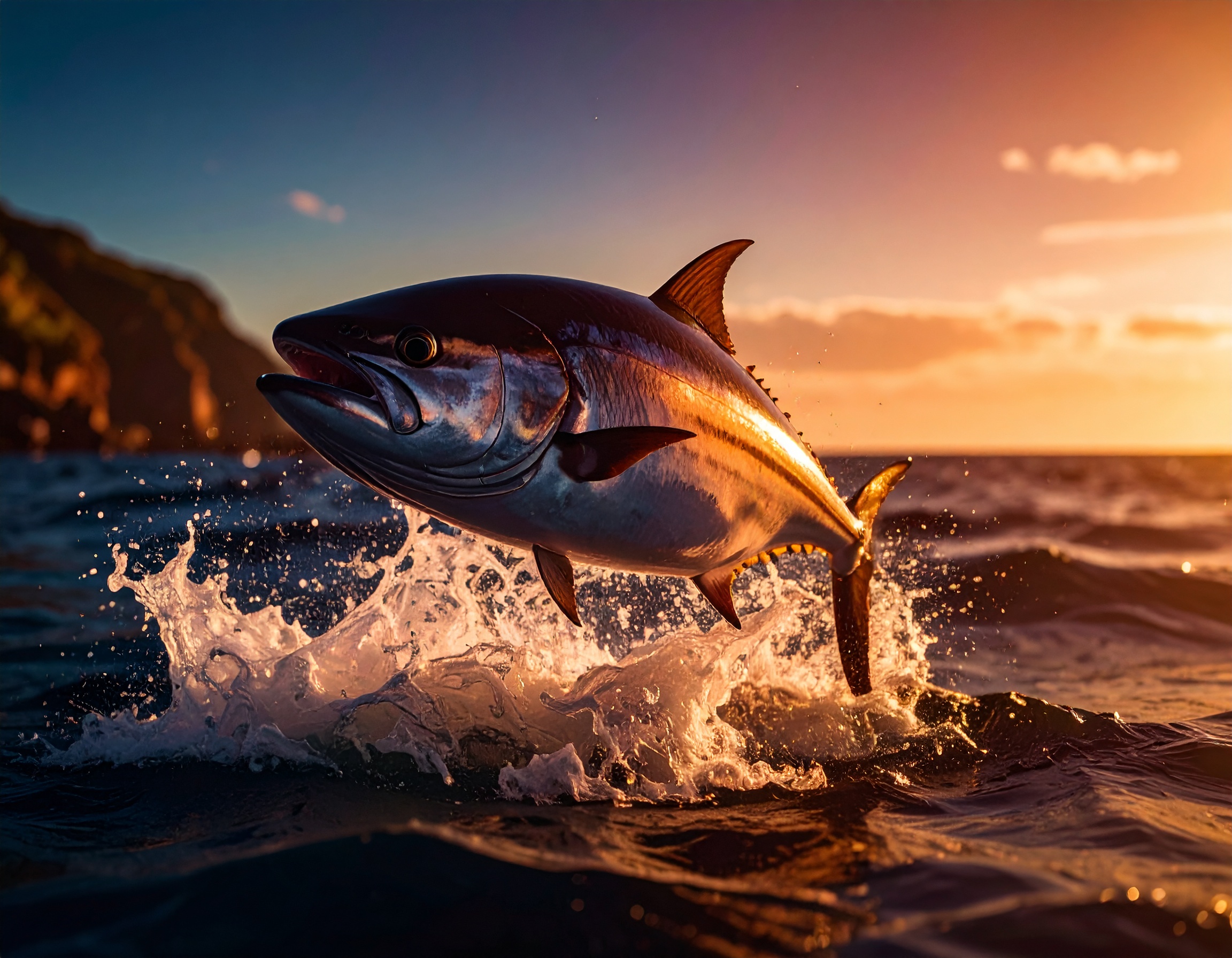 firefly atun bluefin jumping in the sea 594913